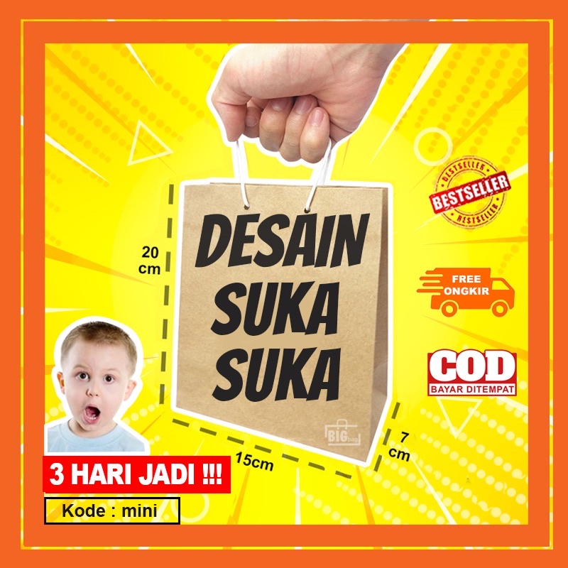 

PAPER BAG CUSTOM SABLON SOUVENIR HAJATAN KADO ULANG TAHUN MINI