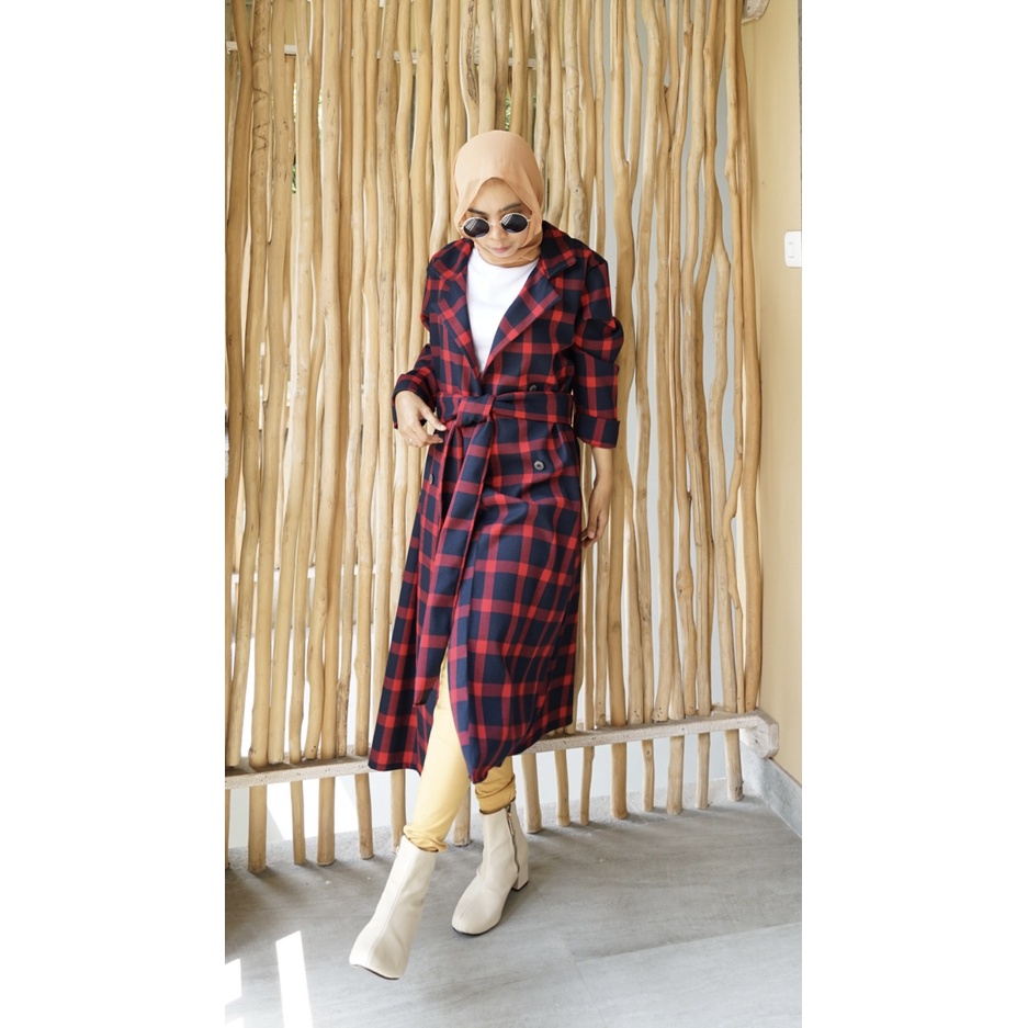 Blazer Wanita Terbaru free aksesoris gelang~ Monokrom  Blazer Oversize Premium Long Coat - Jas Cewek