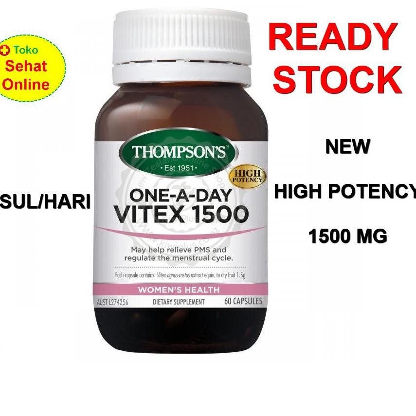 ✅ ϕ69 NEW High Potency Thompson Vitex 1500 mg One-A-Day 60 Kapsul ♥