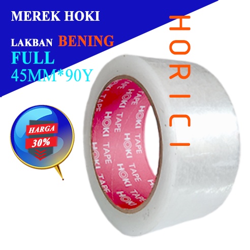 Murah Super Clean FULL 45mmx90Y 45mmx100Y  LAKBAN BENING dan Coklat hoki tape/ isolasi