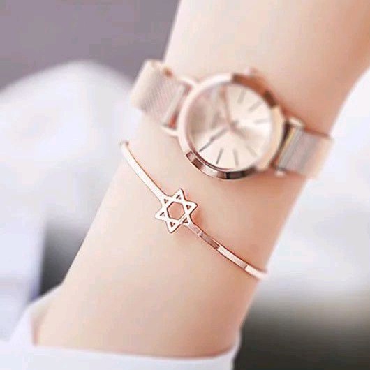 GELANG TANGAN CEWEK CUFF TITANIUM BINTANG SIMPLE MANIS ELEGANT