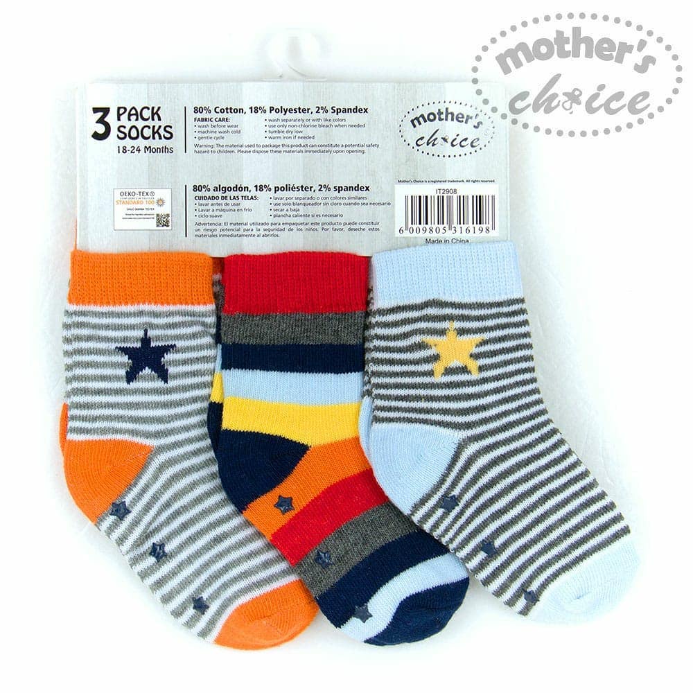 MOTHER'S CHOICE 3pcs socks kaos kaki anak