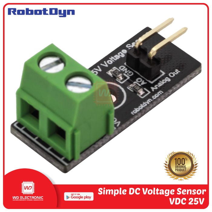 VOLTAGE SENSOR 0-25V ROBOTDYN VOLTAGE SENSOR VDC 25V