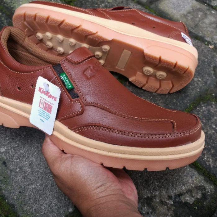 ➮ Kickers Sepatu Casual Pria Bahan Kulit Asli Istimewa ♖