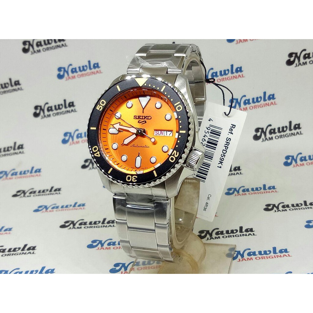 Seiko 5 Sports SRPD59K1 Automatic Orange - Jam Tangan Pria SRPD59