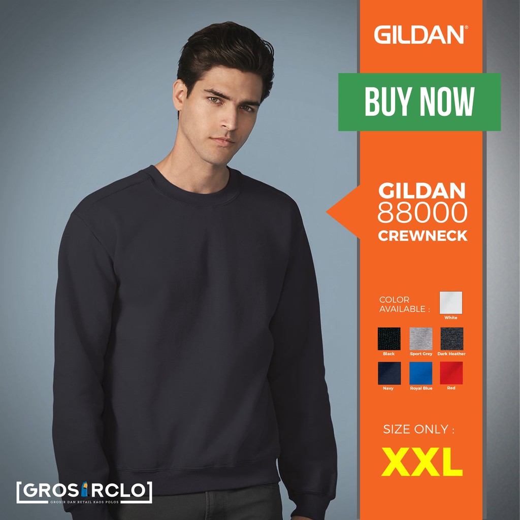 Gildan Sweater Crewneck Heavy Blend 88000 Original Murah 20s XXL
