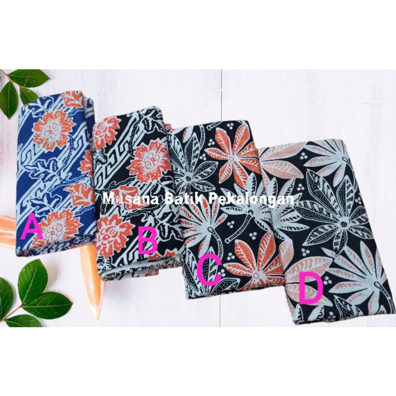 kg kain batik motif daun pisang