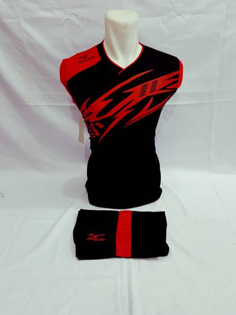 Baju olahraga setelan singklet bola volly mizuno batik