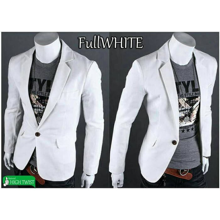 Jas Blazer pria / jas slimfit korea / jas formal pria warna putih
