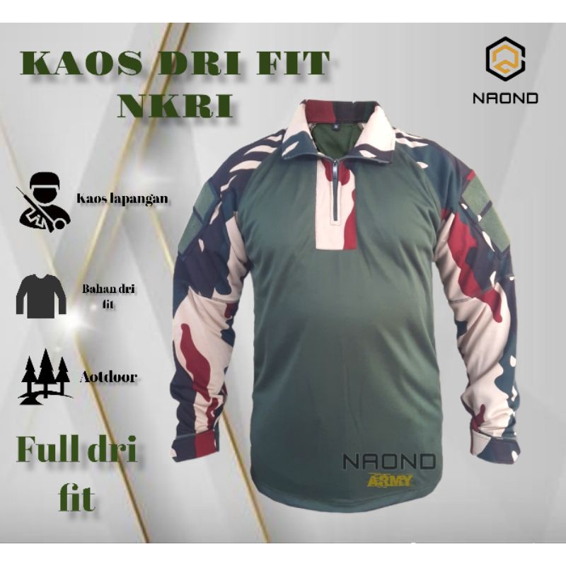 Kaos BDU Loreng lengan panjang / Kaos Drifit Tactical / Kaos Dryfit Kombinasi Loreng