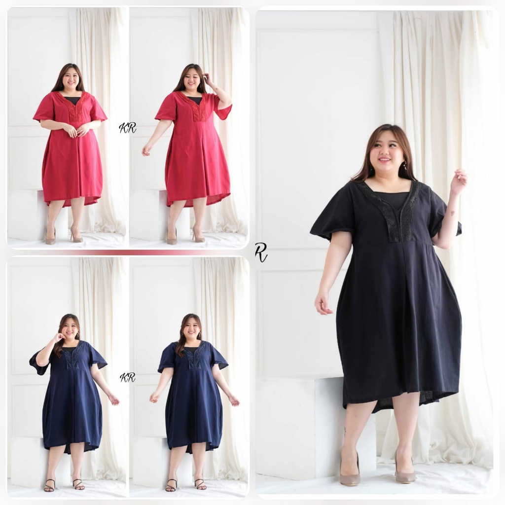 FASHION PAKAIAN WANITA DRESS MADISON JUMBO BIGSIZE KR