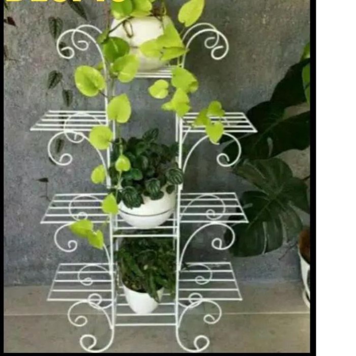 Rak Bunga Susun Besi Tanaman Hias Bertingkat 9 Standing Pot 25cm