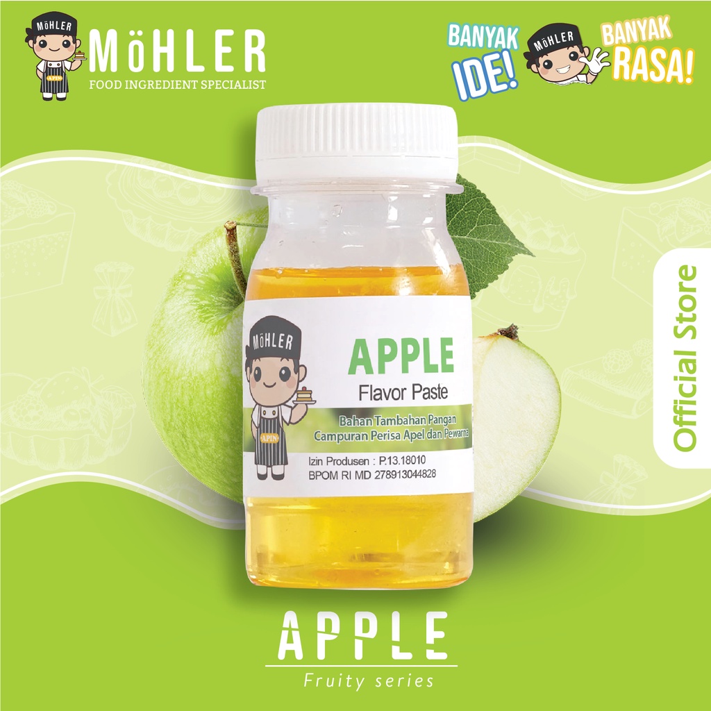 MOHLER Pasta perisa pewarna APEL / APPLE (KLIK KOMBO HEMAT UNTUK BELI 1 GRATIS 1)