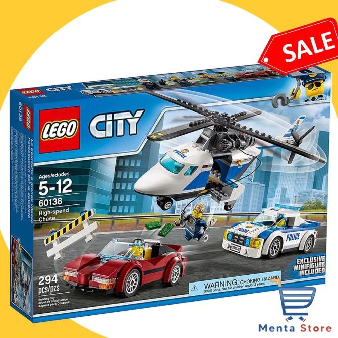Lego City # 60138 High-Speed Chase Sports Car Police Helicopter