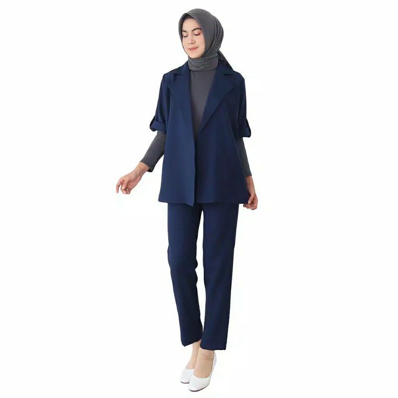 STELAN BLAZER MESYA HS/BAHAN MOSSCREPE TEBAL TEBAL