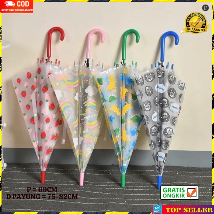 PAYUNG LIPAT ANAK KARAKTER HELLO KITTY LUCU KOREA PEREMPUAN UMBRELLA KIDS MOTIF UNIK IMPORT LF2