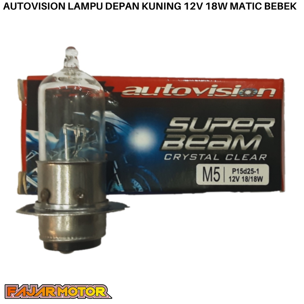 BOHLAM LAMPU DEPAN MOTOR HALOGEN 18W 12V M5 AUTOVISION