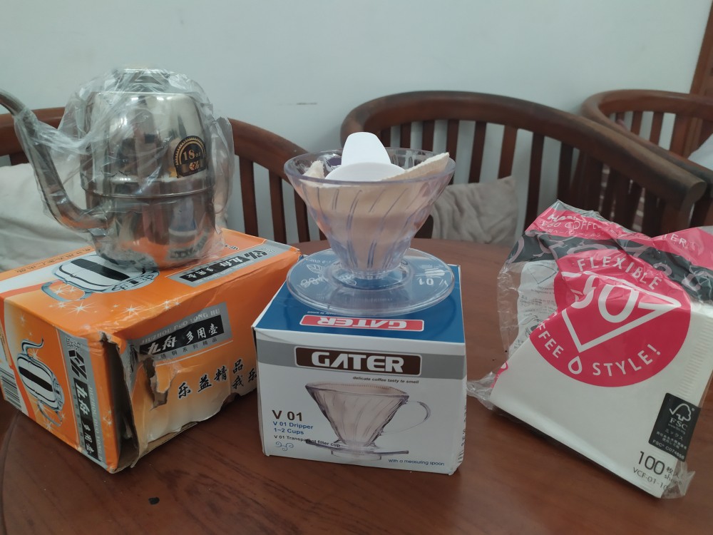 Olive Gooseneck Kettle Teko Leher Angsa Alat Kopi V60 Seduh Manual