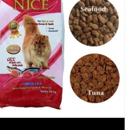 ♜ Nice-makanan kucing-1kg-makanan kucing murah ➨