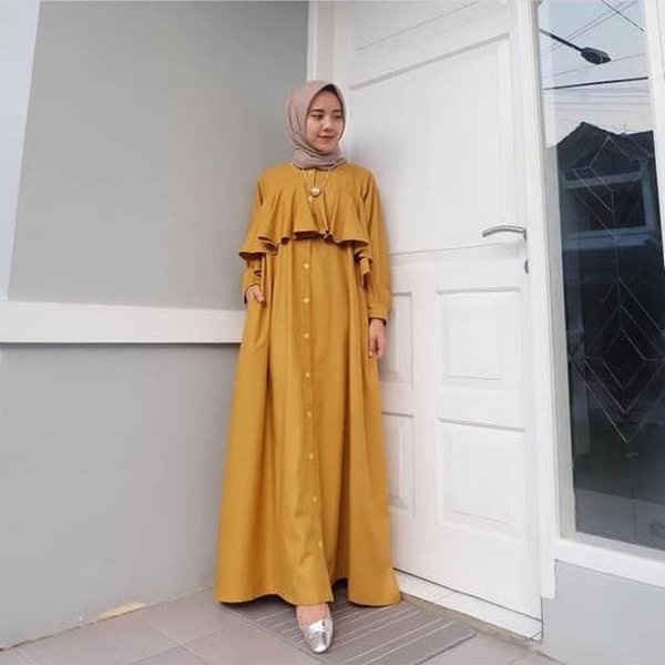 AIRA DRESS / Gamis Muslim Balotelli Layer Rempel Jumbo / Gamis Syari Wanita