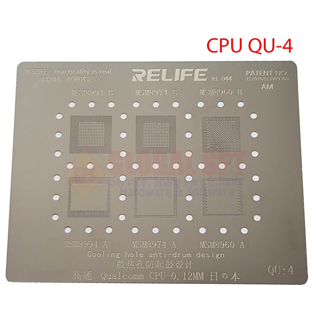 CETAKAN IC RELIFE CPU QU-4 / CETAKAN IC CPU QU4