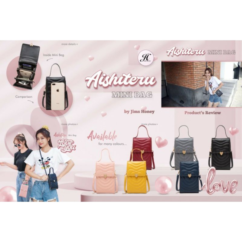 Aishiteru mini bag/jims honey/ tas kecil/ tas hp/tas bagus murah
