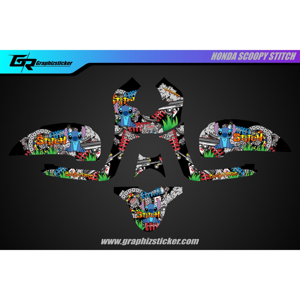 DECAL STICKER SCOOPY FULL BODY STITCH RACING