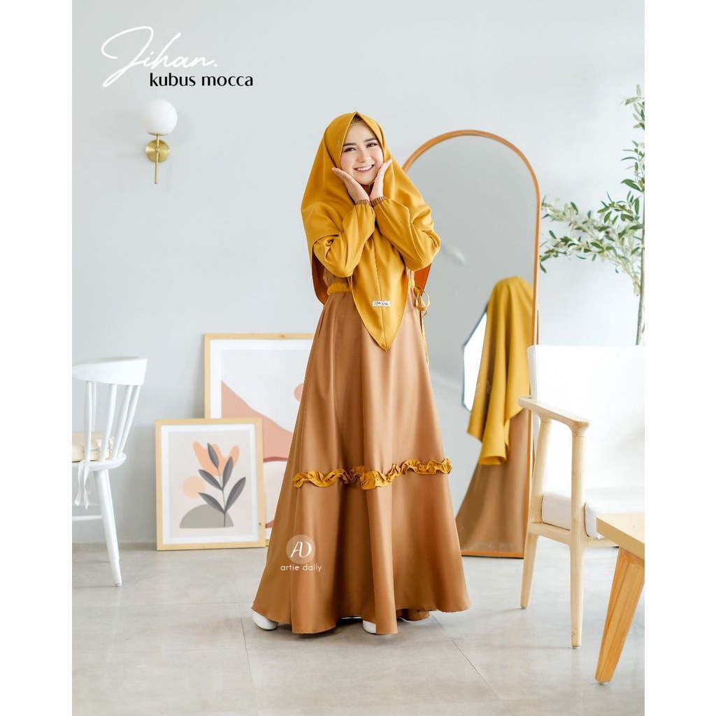 Gamis Set Khimar. Gamis Set Jihan - Artie Daily (Ready Stok)