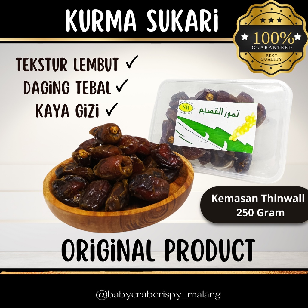 

Kurma Al Qosim Sukkari - 250 gr - Kualitas Premium