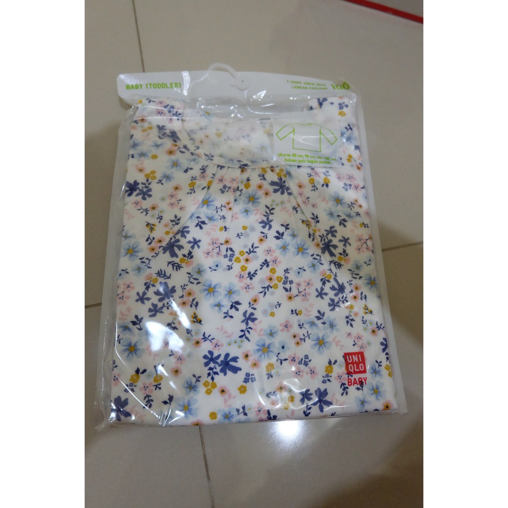 (BARU) UNIQLO T-shirt baju lengan panjang Toddler Anak Perempuan Cewek 2-3 tahun