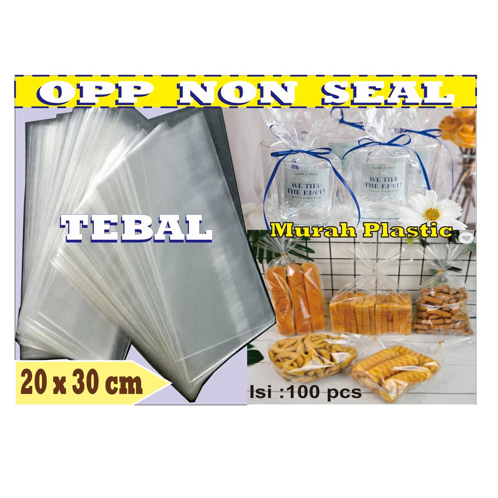 Plastik OPP TEBAL TANPA LEM/SEAL 20 x 30  Isi 100 pcs