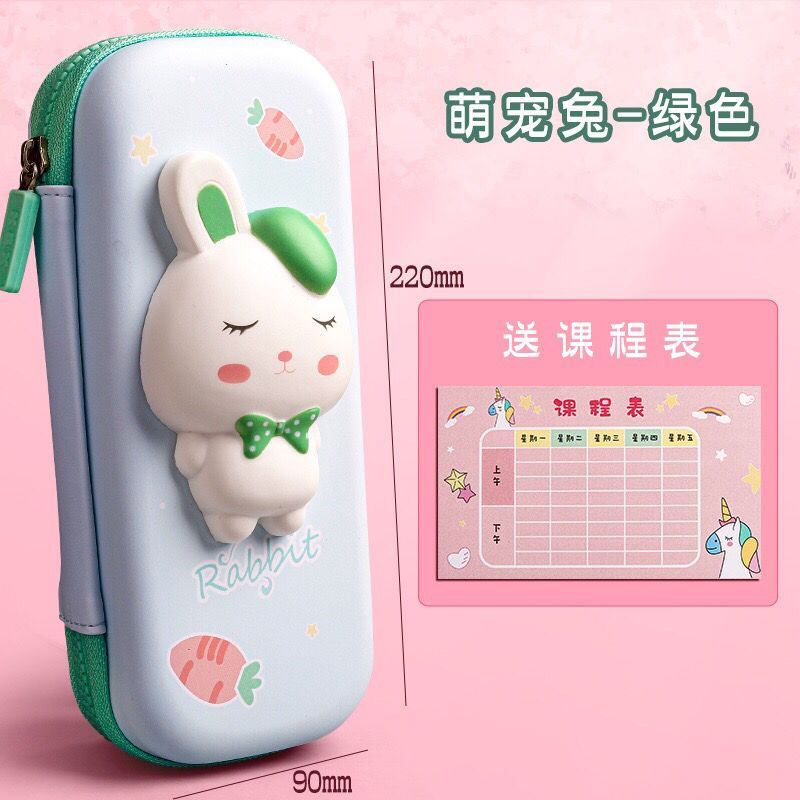 kotak pensil 3d squishy timbul cat rabbit