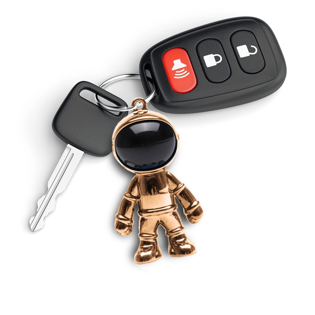 Handmade 3D Astronaut Spaceman Keychain Alloy Gift for Boy Friend Lanyard Key Ring Handbag Pendant