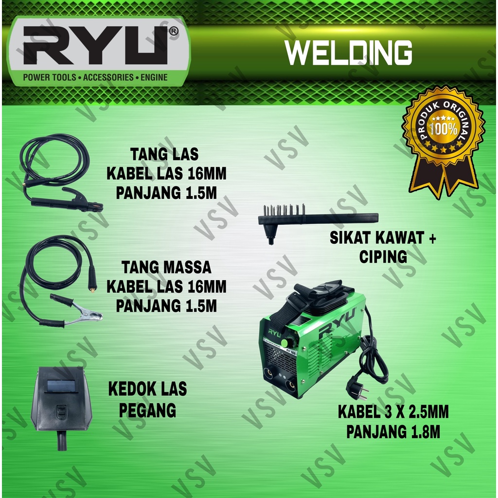 RYU RII160-1 Inverter Las IGBT 160A Mesin Travo Las Listrik Travo Welding