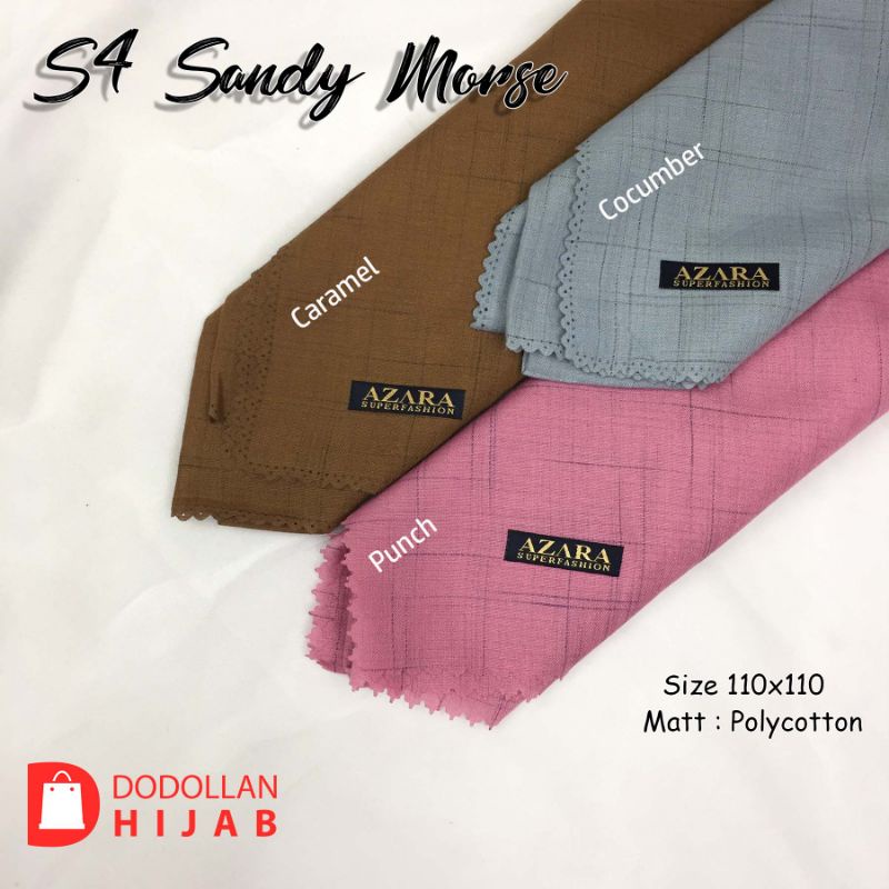 Jilbab Hijab Segiempat Voal Waffle Laser Cutting Segitmpat Sandi Morse LC-5