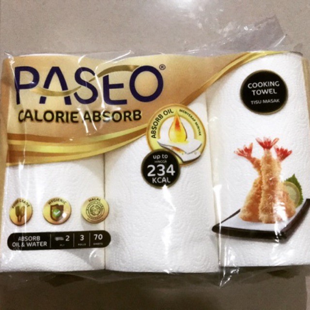 Tissue paseo dapur kitchen towel isi 3 roll / bungkus