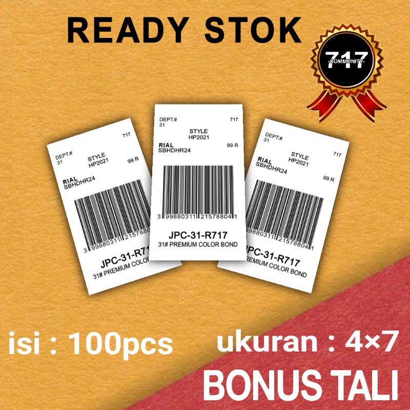 

hang tag label baju 4×7 hangtag label murah