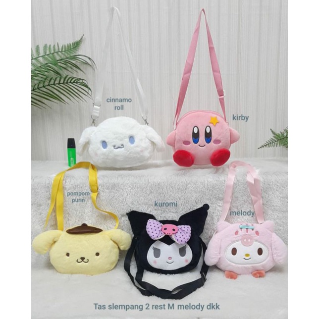 Tas Selempang Melody Dkk Size M/16cm/selempang cinamorol,kuromi/Tas selempang anak/Tas Kirby/Tas Boneka Kirby