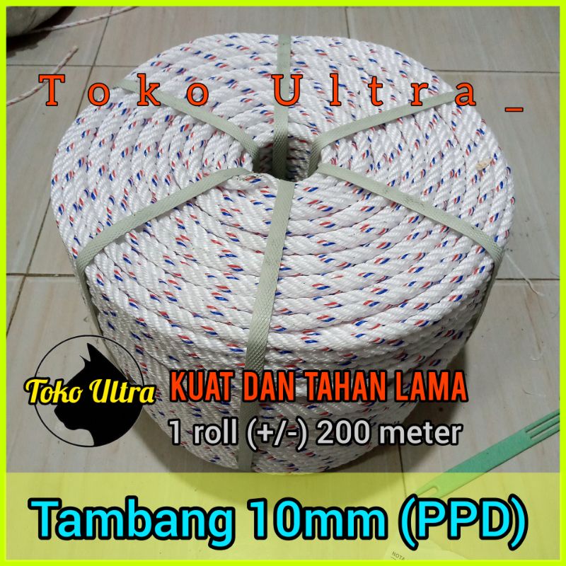 TAMBANG 10MM PPD / TALI TAMBANG 10MM / TAMBANG BESAR / TAMBANG KAPAL / TAMBANG KAPAL / TALI 10MM PPD / TAMPAR 10MM / TAMBANG TEBANG POHON / TALI PPD 10MM / TAMBANG IKAT MOBIL / TALI MOBIL