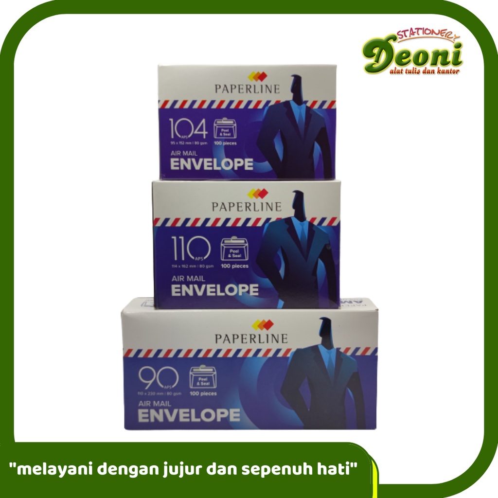 

Amplop Putih Garis Airmail PAPERLINE ( isi 100 Pcs)