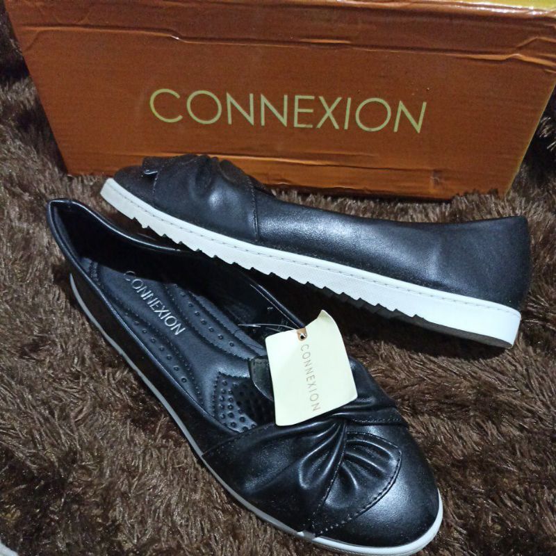 CONNEXION 37 Original sepatu flat shoes datar hitam wanita import casual