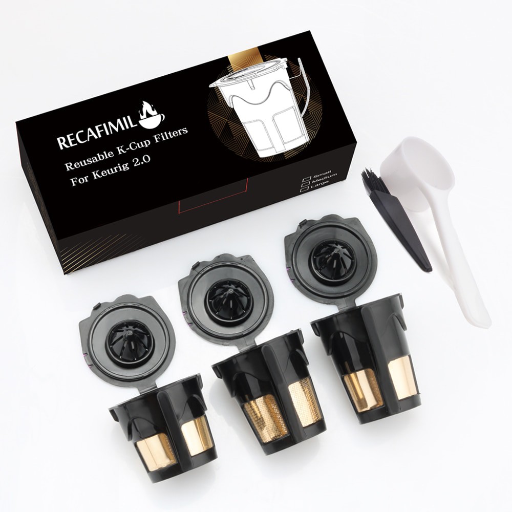 Gelas Khusus Kopi Reusable Capsule Filter 3 PCS - Belr K-Cup 2.0 HL24 Hitam