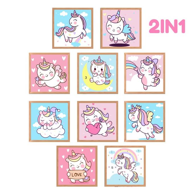 

Unicorn Paint by Number Paket Melukis Anak Lengkap 20x20cm