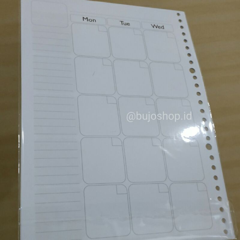 

Kertas Binder (Loose Leaf) B5 Monthly Schedule / Agenda Bulanan 26 Holes HVS 80 Premium