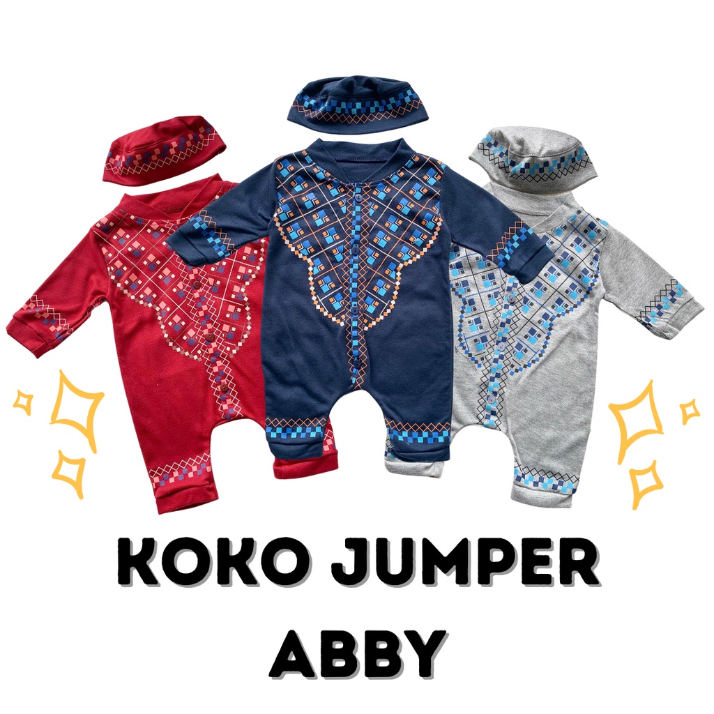 baju koko bayi anak laki laki baju koko newborn Koko jumper baju muslim anak bayi newborn 0-12 bulan MIRU ABBY ABID EL baju koko bayi anak cowo balita aqiqah