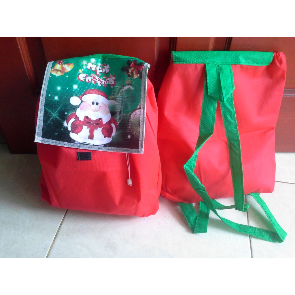 

TAS RANSE Gendong NATAL Souvenir Goodie Bag Goody Christmas Spunbond