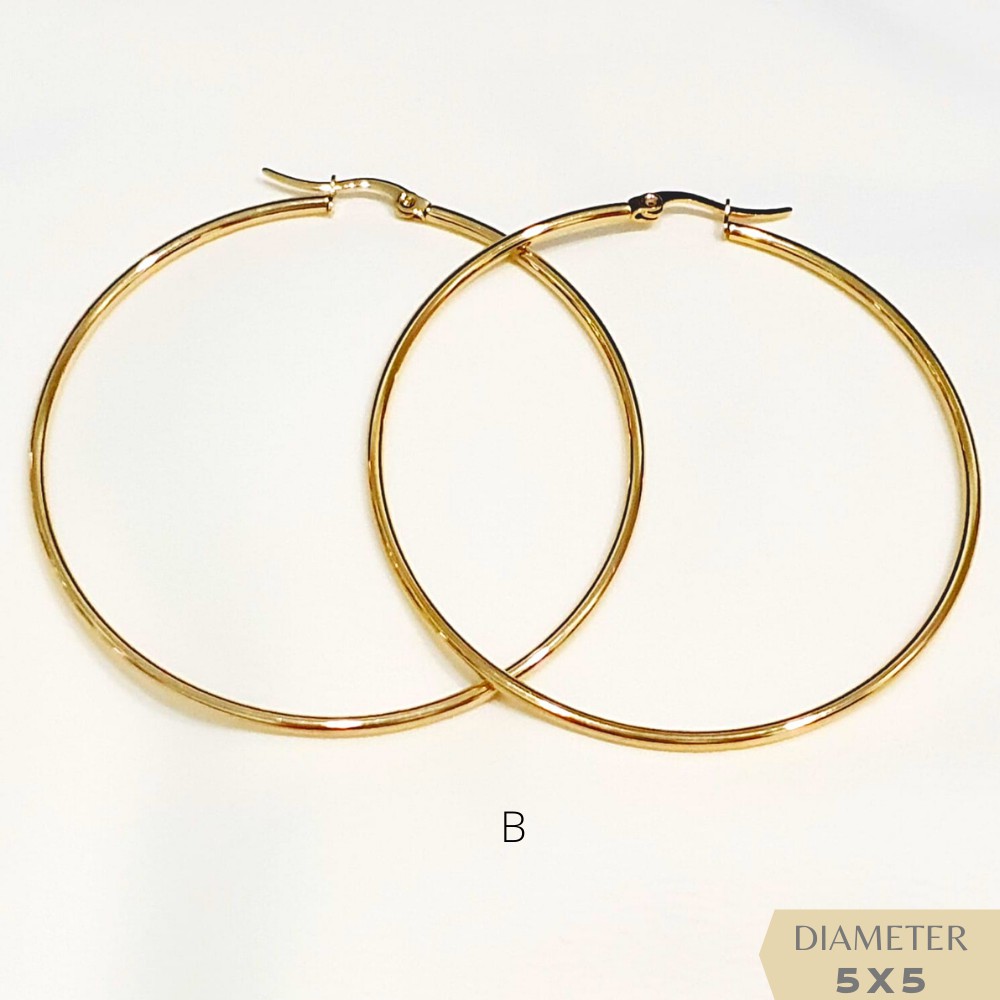 Anting Hoops Titanium premium