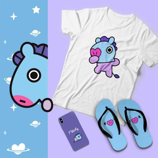 Bt 21 gift set kaos dan sandal tata chimmy cooky van mang rj shooky koya