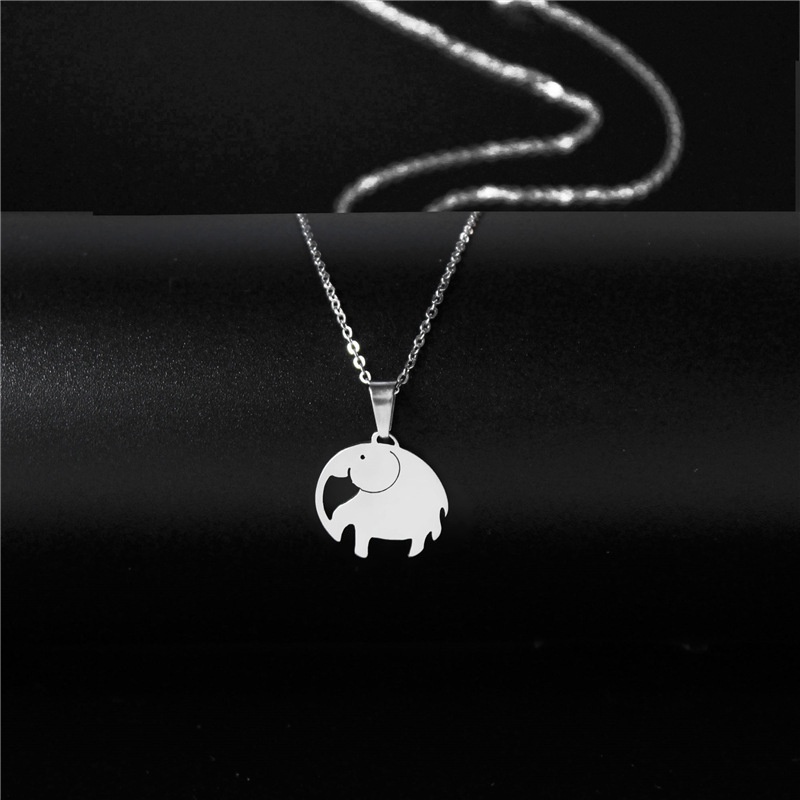 Gaya Korea 304 stainless steel desain sederhana gajah mini kalung wanita fashion in hip hop kartun g