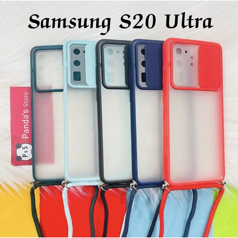 Samsung S20 Ultra Softcase dove sliding camera + Tali Laynard [Premium]